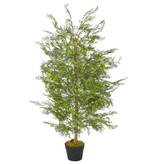 vidaXL Kunstplant met pot cipresboom 120 cm groen