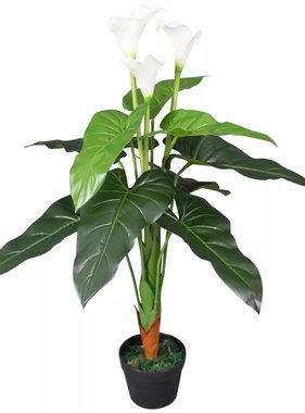 vidaXL Kunst calla lelie plant met pot 85 cm wit