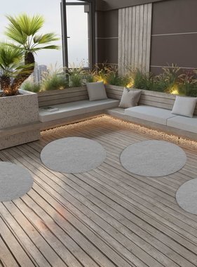 VidaXL Kunstgras met noppen rond 95 cm grijs