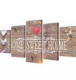 vidaXL Canvasdoeken home sweet home 100 x 50 cm