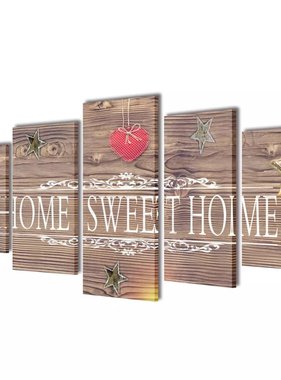 VidaXL Canvasdoeken home sweet home 100 x 50 cm