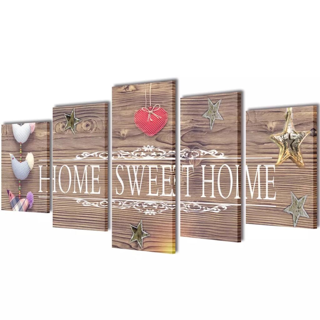 vidaXL Canvasdoeken home sweet home 100 x 50 cm