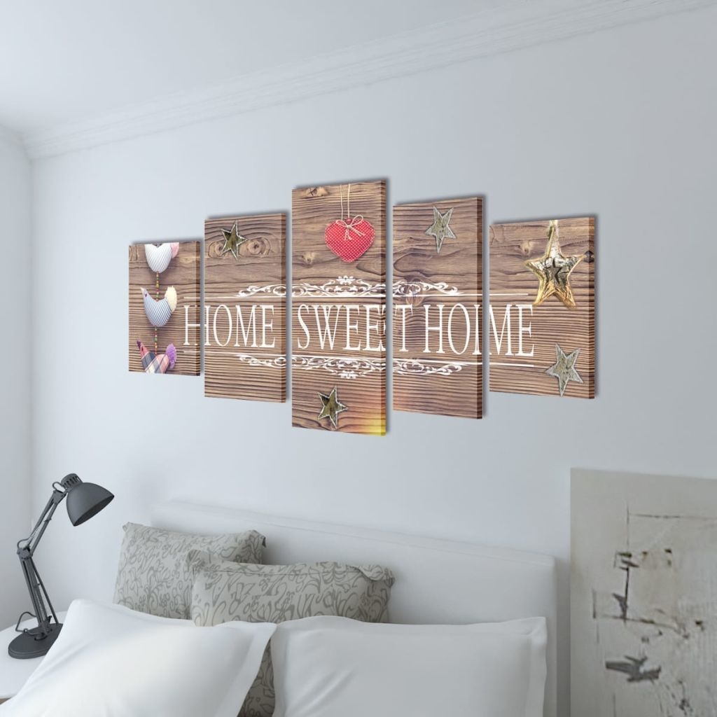 VidaXL Canvasdoeken home sweet home 100 x 50 cm