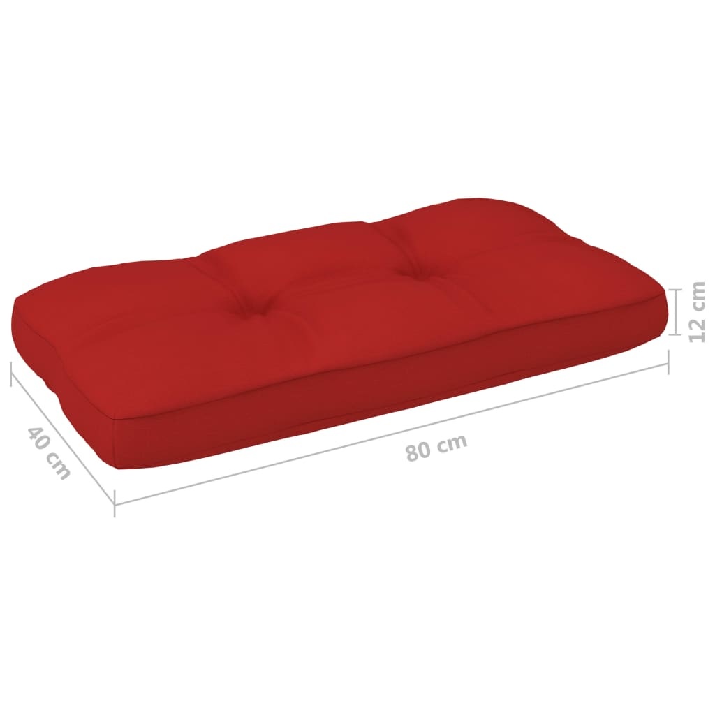 VidaXL Bankkussen pallet 80x40x12 cm rood