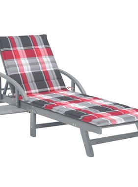 VidaXL Ligbed met kussen massief acaciahout