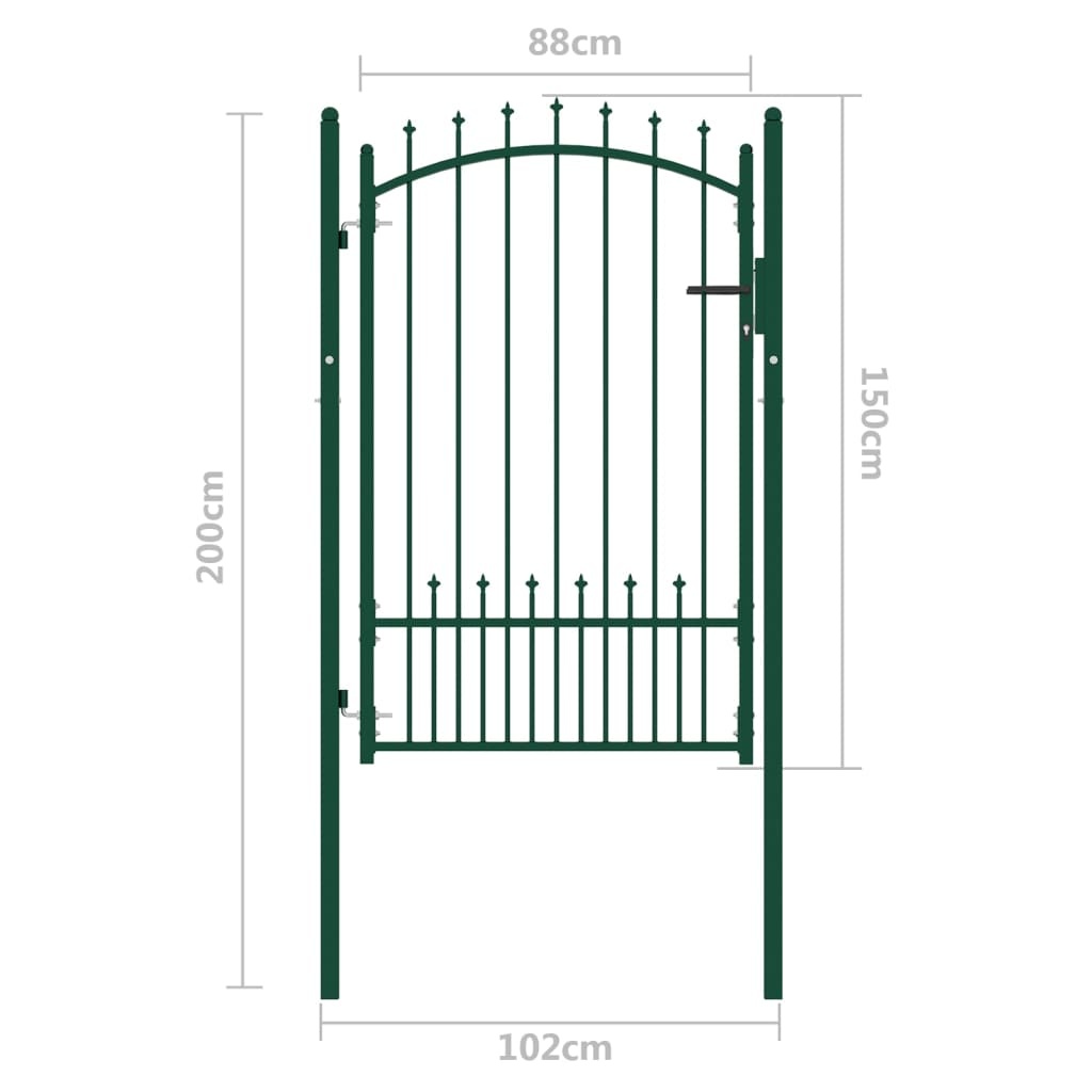 vidaXL Poort met speerpunten 100x150 cm staal groen