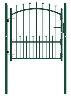 VidaXL Poort met speerpunten 100x100 cm staal groen