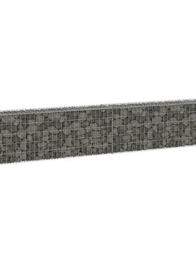 VidaXL Schanskorfmuur met deksels 300x30x50 cm gegalvaniseerd staal