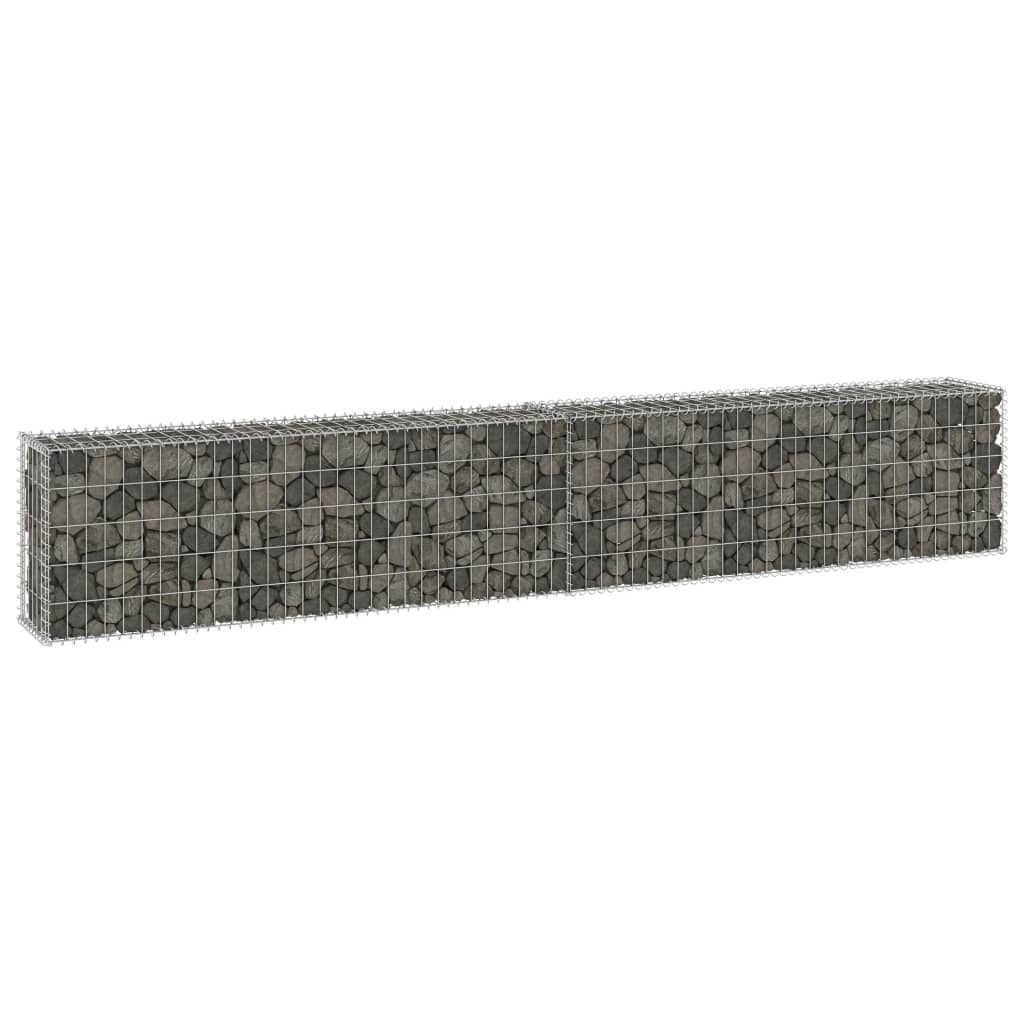 VidaXL Schanskorfmuur met deksels 300x30x50 cm gegalvaniseerd staal