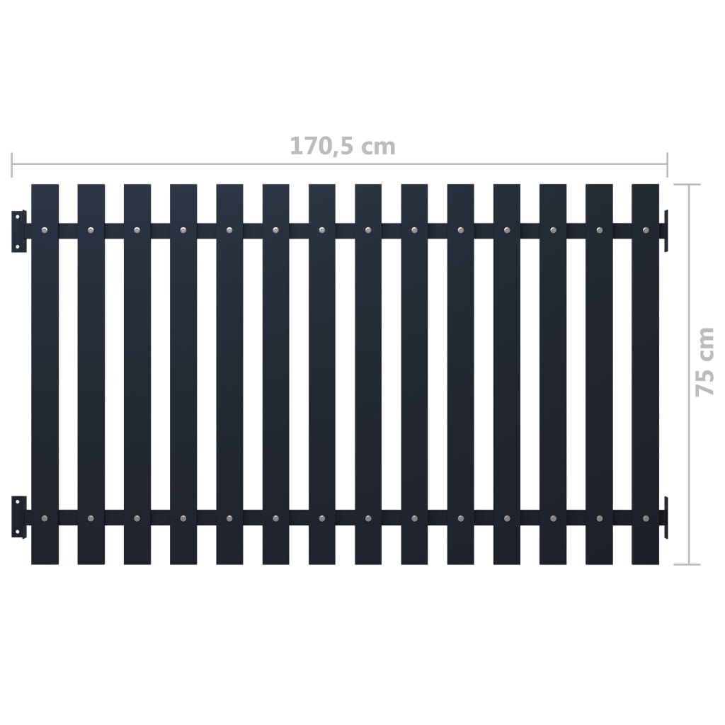VidaXL Schuttingpaneel 170,5x75 cm gepoedercoat staal antraciet
