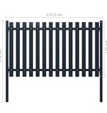VidaXL Schuttingpaneel 174,5x125 cm gepoedercoat staal antraciet