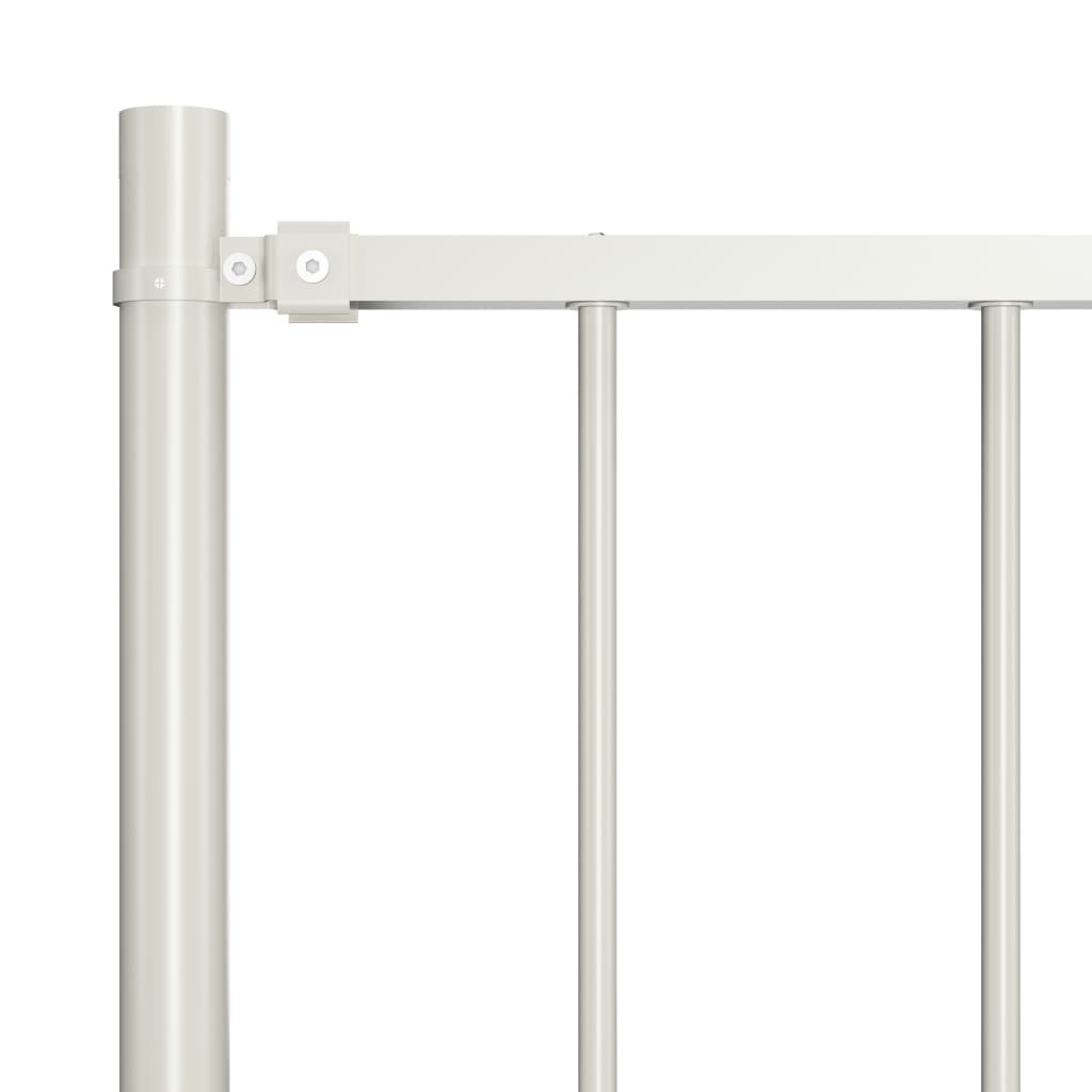 VidaXL Hekpaneel met palen 1,7x1,25 m gepoedercoat staal wit