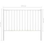 VidaXL Hekpaneel met palen 1,7x1,25 m gepoedercoat staal wit