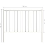 VidaXL Hekpaneel met palen 1,7x1 m gepoedercoat staal wit