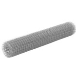 VidaXL Kippengaas 10x1 m staal met PVC coating grijs