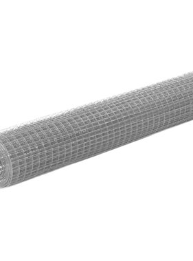 VidaXL Kippengaas 10x1 m staal met PVC coating grijs