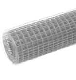 VidaXL Kippengaas 10x1 m staal met PVC coating grijs
