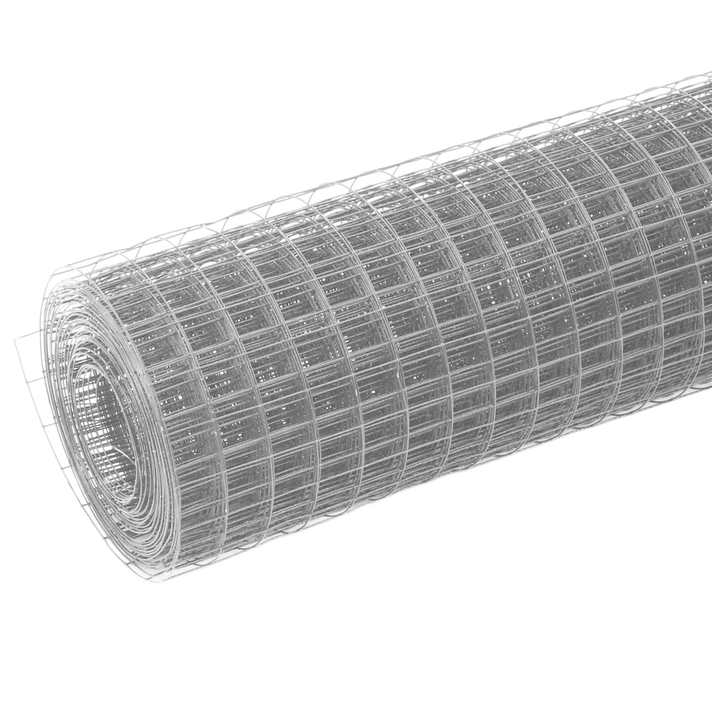 VidaXL Kippengaas 10x1 m staal met PVC coating grijs