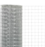 VidaXL Kippengaas 10x0,5 m gegalvaniseerd staal zilverkleurig