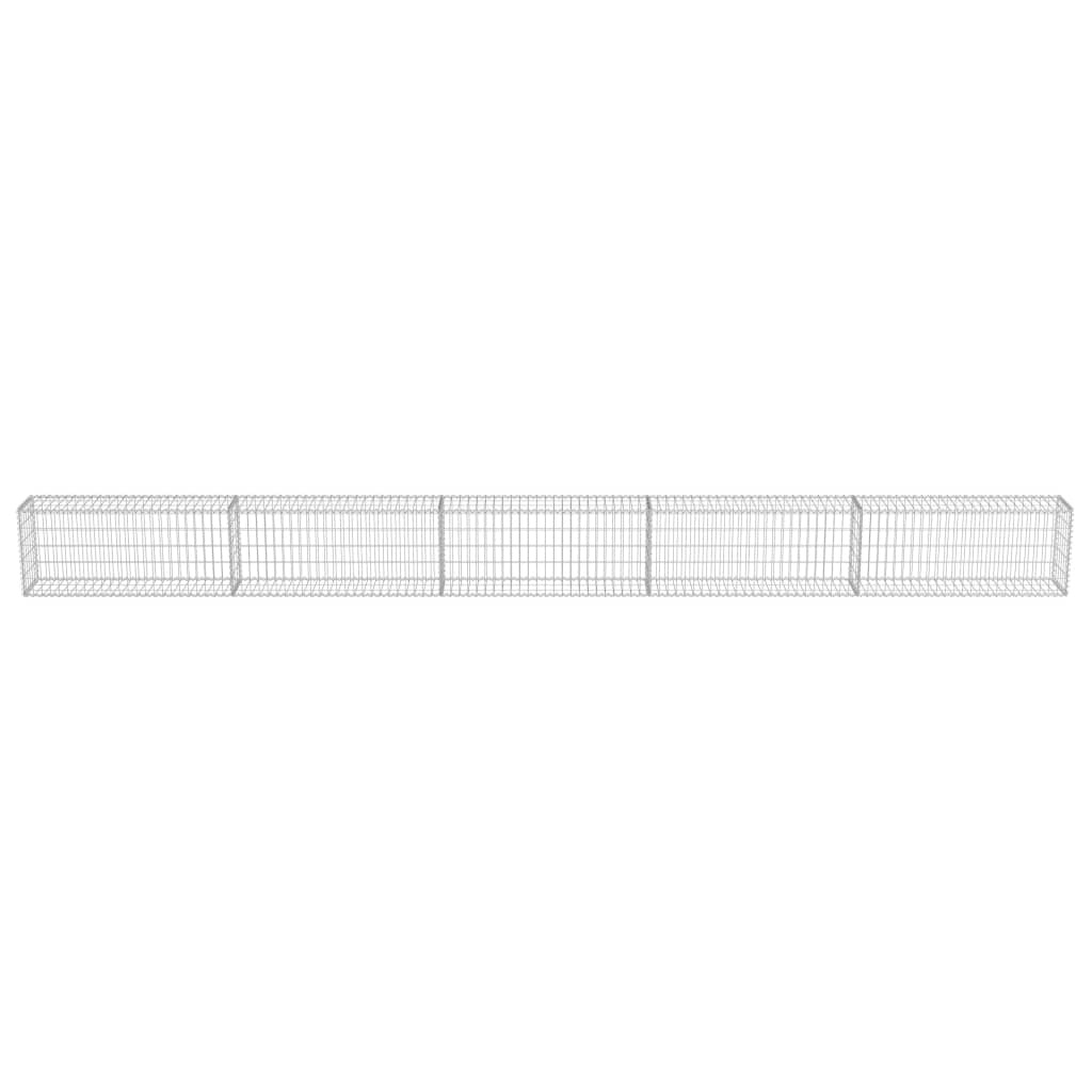 VidaXL Schanskorfmuur met deksels 600x30x50 cm gegalvaniseerd staal
