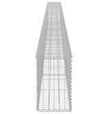 VidaXL Schanskorfmuur met deksels 600x30x50 cm gegalvaniseerd staal