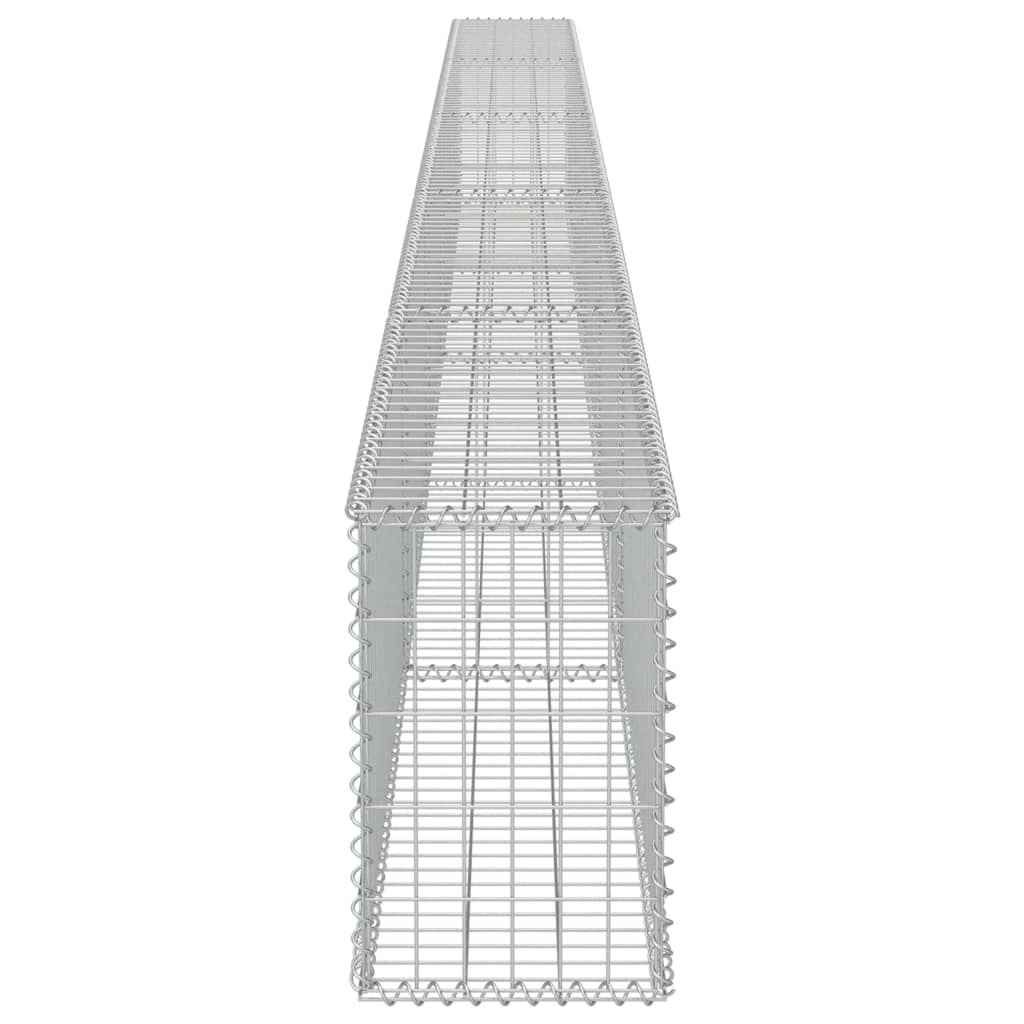 VidaXL Schanskorfmuur met deksels 600x30x50 cm gegalvaniseerd staal