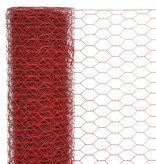 VidaXL Kippengaas 25x1,2 m staal met PVC coating rood