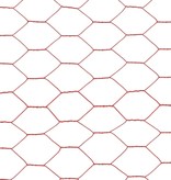 VidaXL Kippengaas 25x0,75 m staal met PVC coating rood