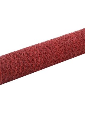 VidaXL Kippengaas 25x0,75 m staal met PVC coating rood
