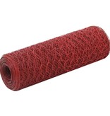 VidaXL Kippengaas 25x0,5 m staal met PVC coating rood