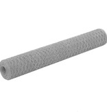 VidaXL Kippengaas 25x1 m staal met PVC coating grijs