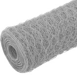 VidaXL Kippengaas 25x1 m staal met PVC coating grijs