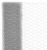 VidaXL Kippengaas 25x1 m staal met PVC coating grijs