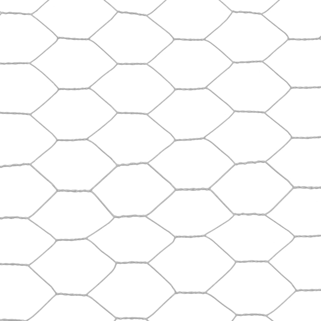 VidaXL Kippengaas 25x1 m staal met PVC coating grijs