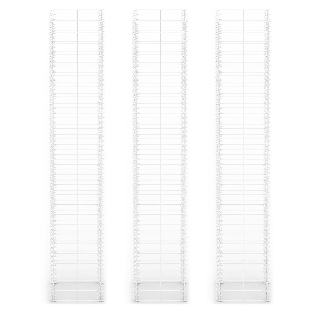 VidaXL 3-delige Schanskorfset 25x25x150 cm gegalvaniseerd draad
