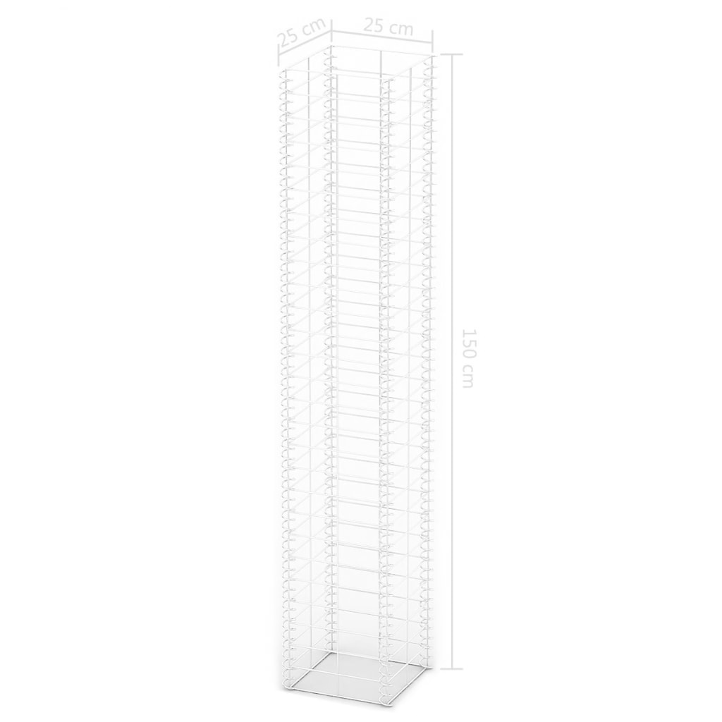 VidaXL 3-delige Schanskorfset 25x25x150 cm gegalvaniseerd draad