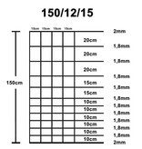 VidaXL Hek 50 m 150 cm gegalvaniseerd staal