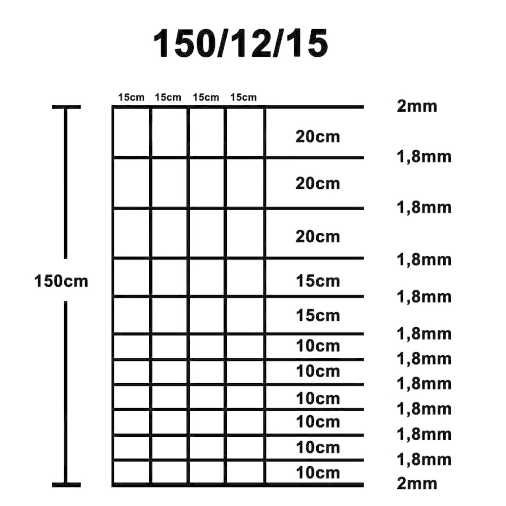 VidaXL Hek 50 m 150 cm gegalvaniseerd staal