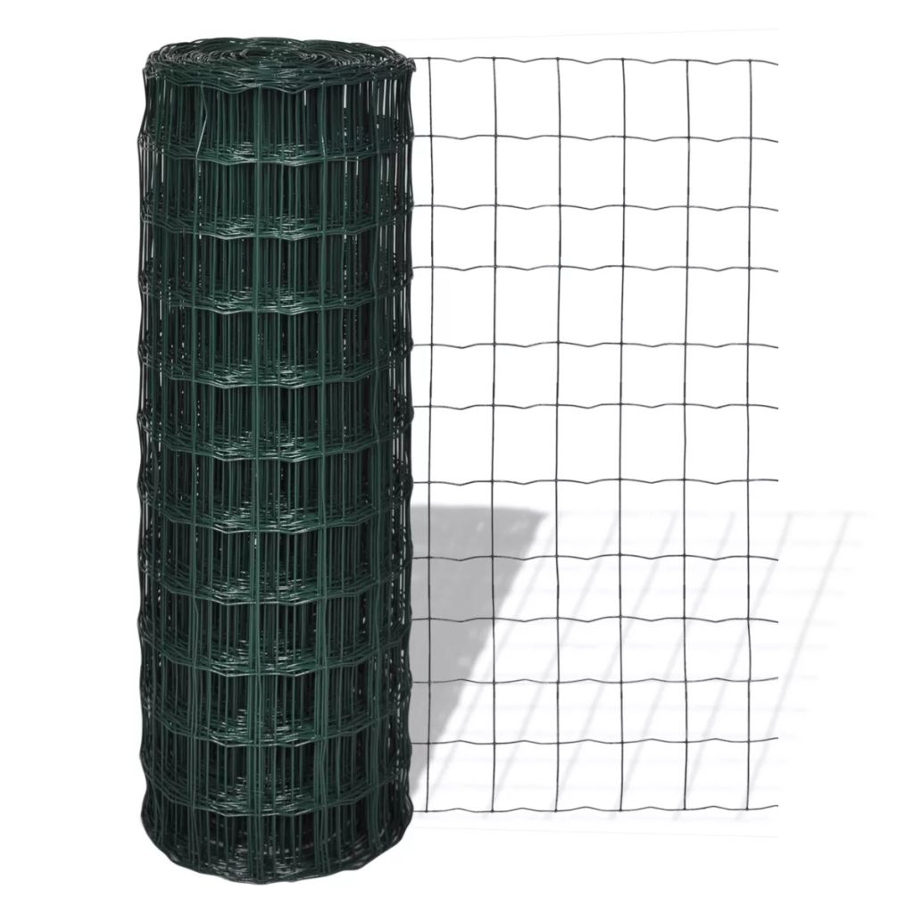 VidaXL Euro hek 25x1,2 m staal groen