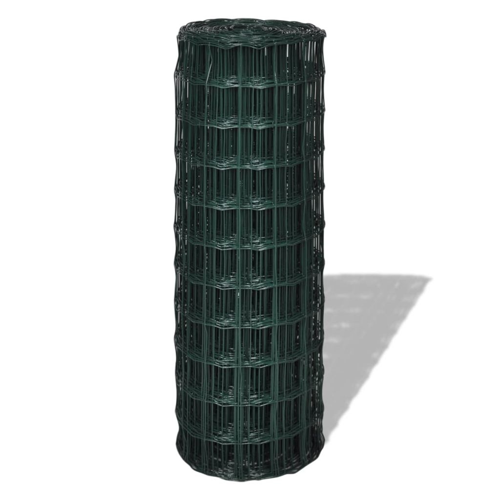 VidaXL Euro hek 25x1,2 m staal groen