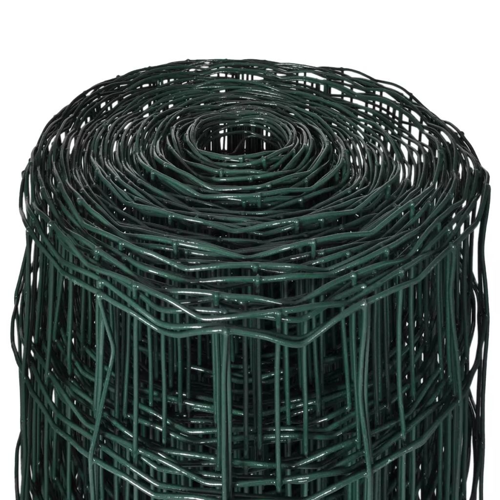 VidaXL Euro hek 25x1,2 m staal groen
