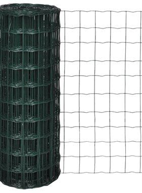VidaXL Euro hek 25x1,0 m staal groen