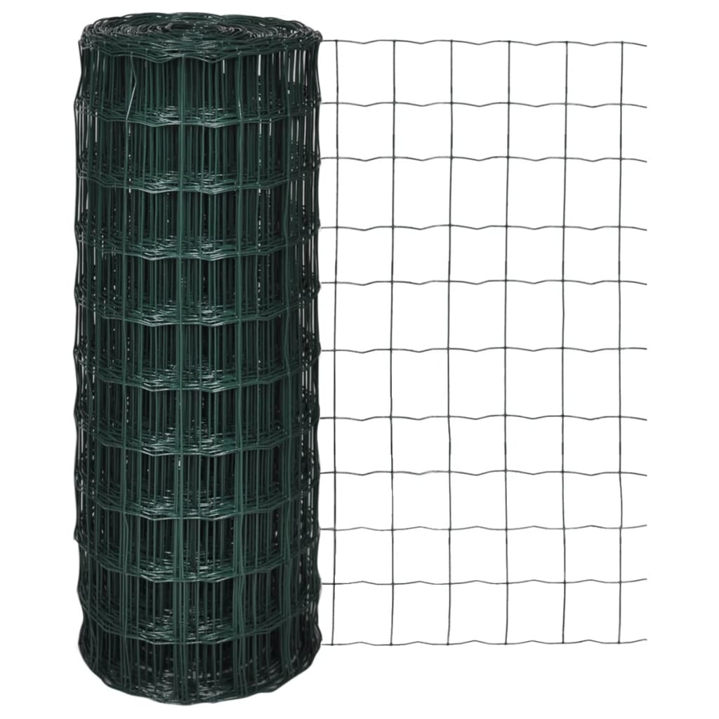 VidaXL Euro hek 25x1,0 m staal groen