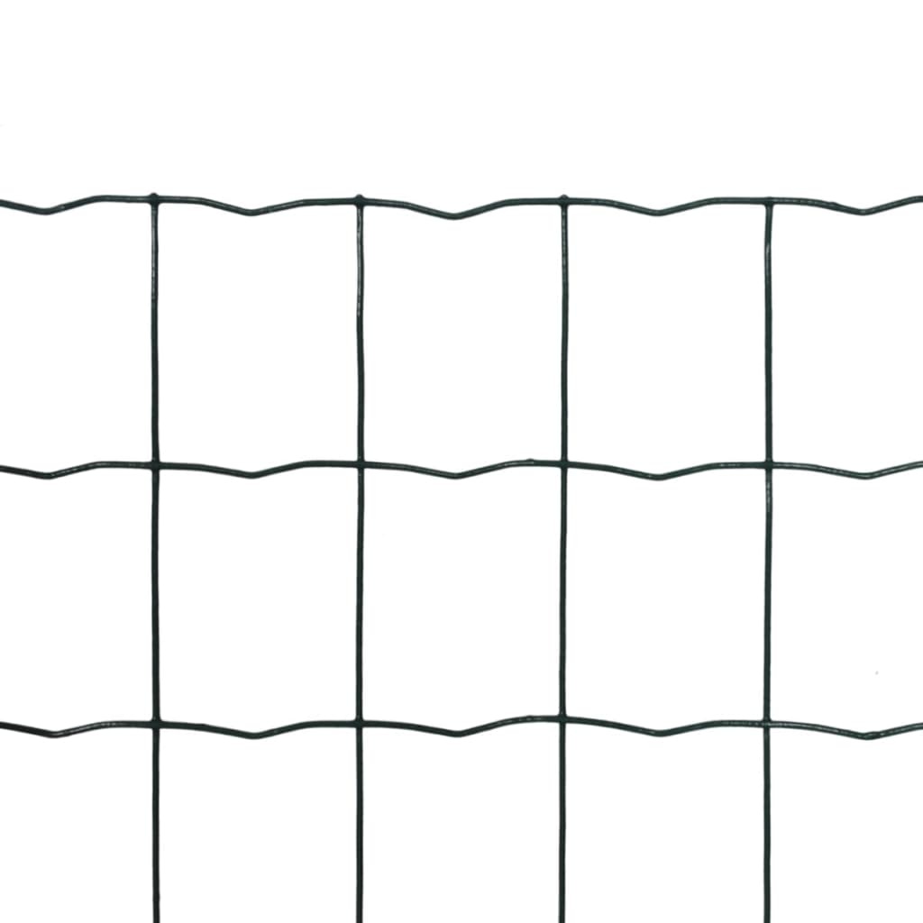 VidaXL Euro hek 25x1,0 m staal groen