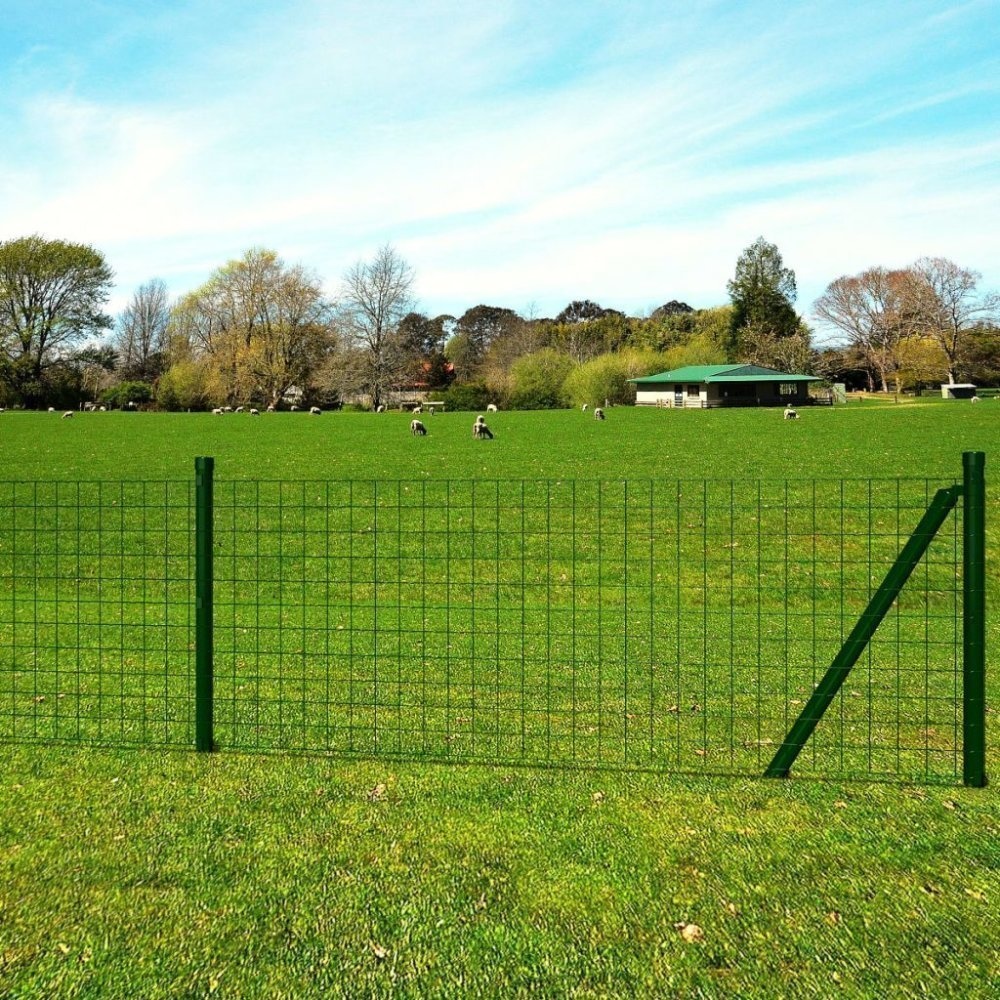 VidaXL Euro hek 25x1,2 m staal groen