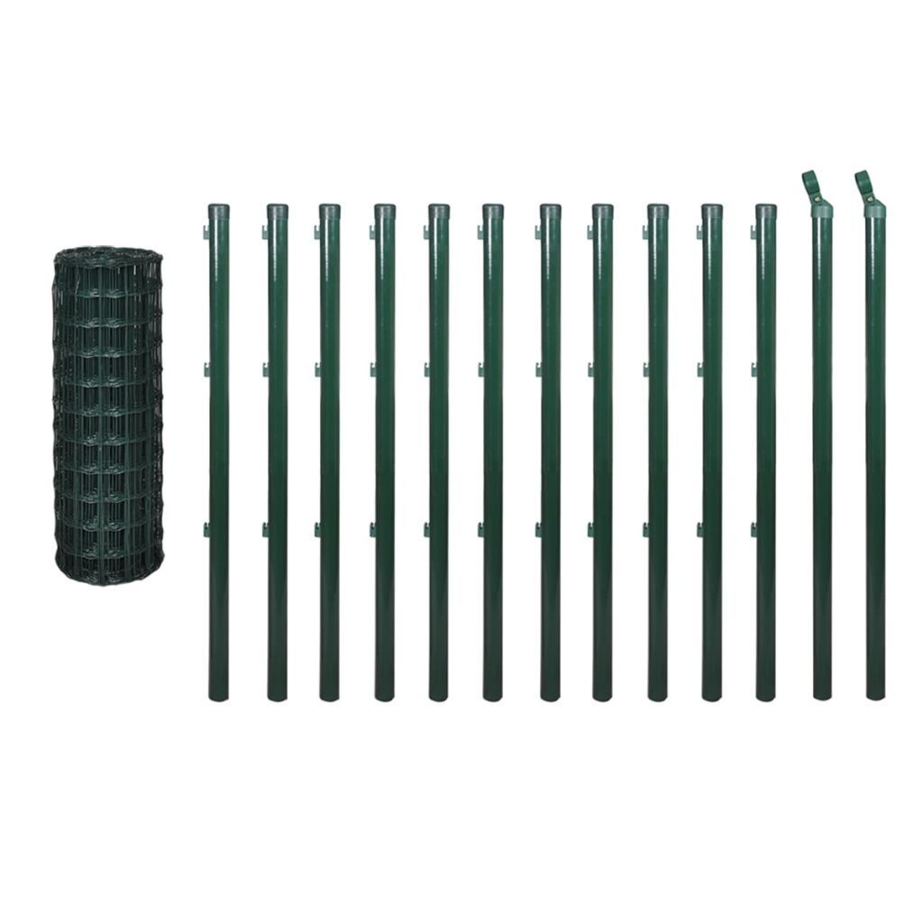 VidaXL Euro hek 25x1,0 m staal groen