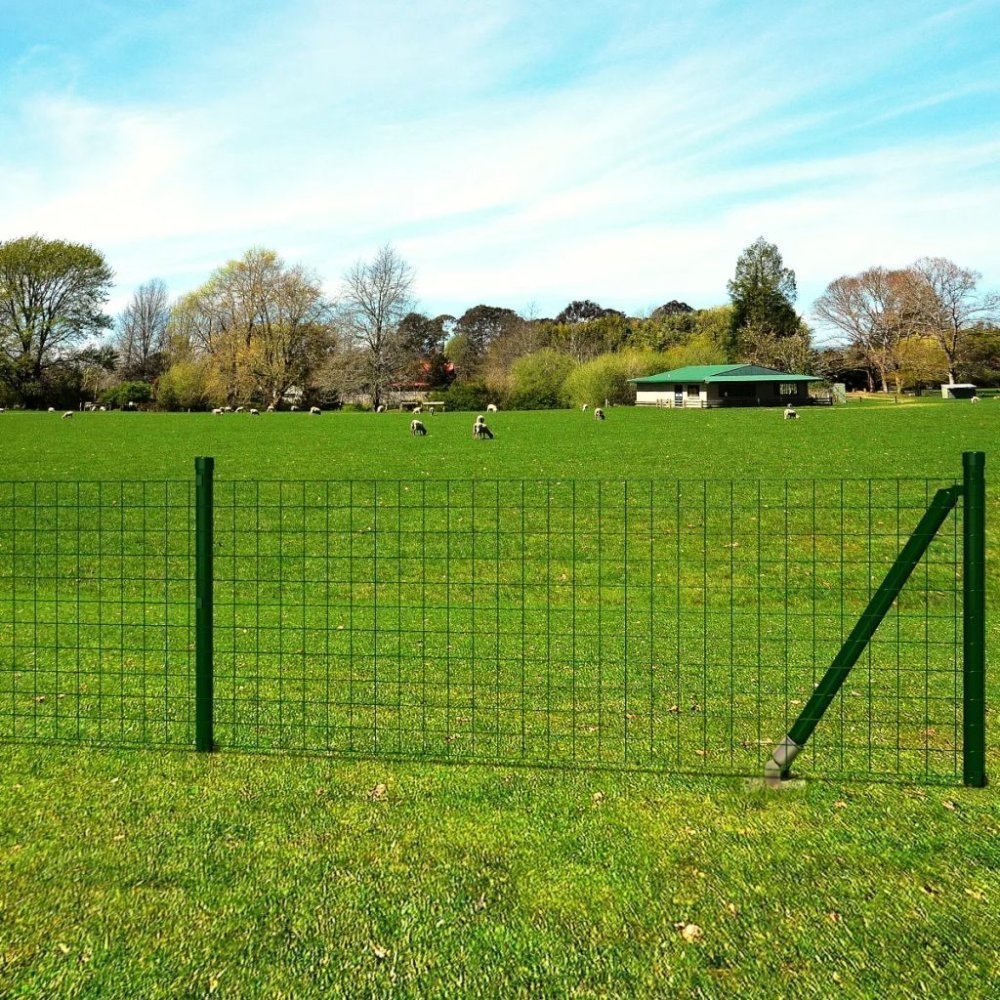VidaXL Euro hek 10x0,8 m staal groen