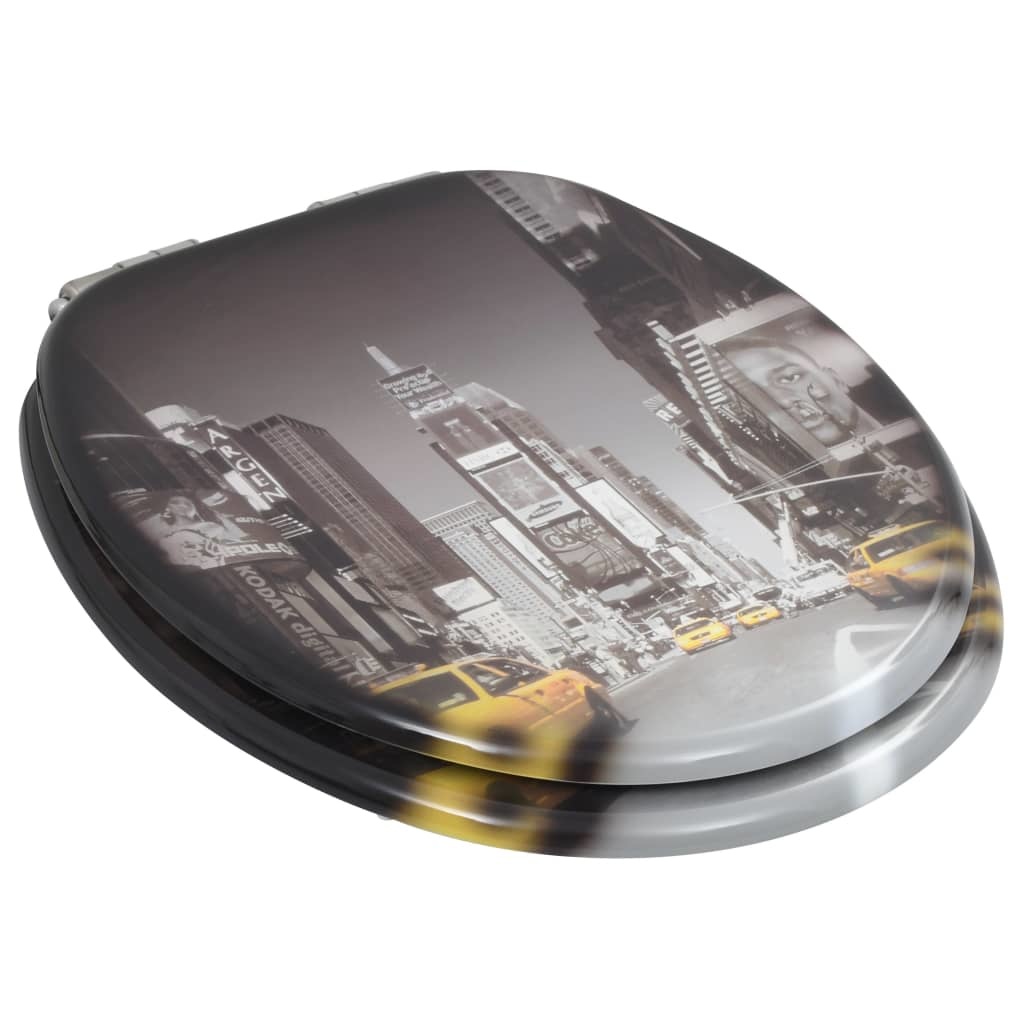 VidaXL Toiletbril met soft-close deksel New York MDF