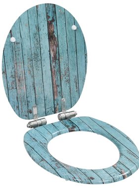 VidaXL Toiletbril met soft-close deksel oud hout MDF