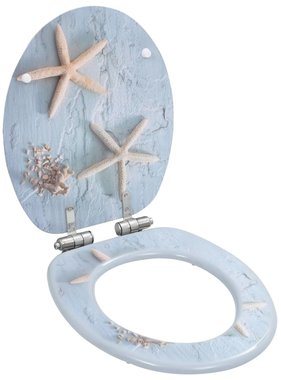 VidaXL Toiletbril met soft-close deksel zeester MDF